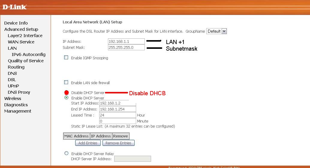 2.lan configuration