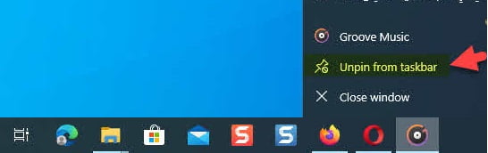 Remove all icons installed in the taskbar