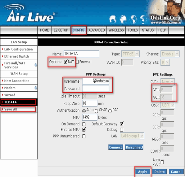 Air Live Router Configuration
