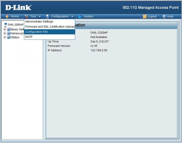 Picture of How do I download the configuration file from my D-Link Wireless Access ...