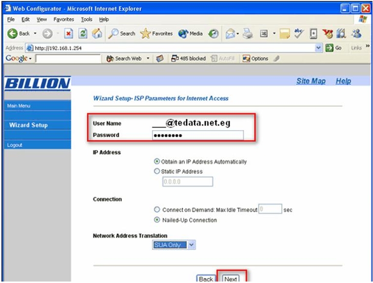 Billion Router Configuration