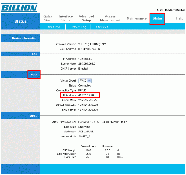 Billion Router Configuration