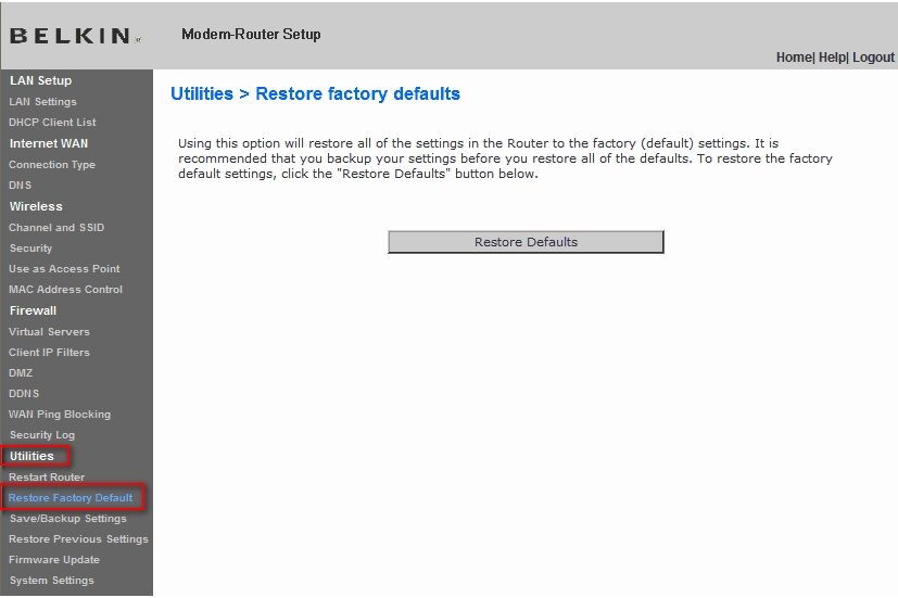 Belkin Router Configuration