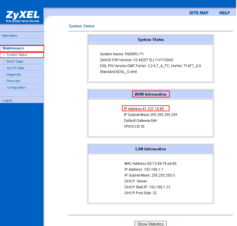 Zyxel Router Configuration