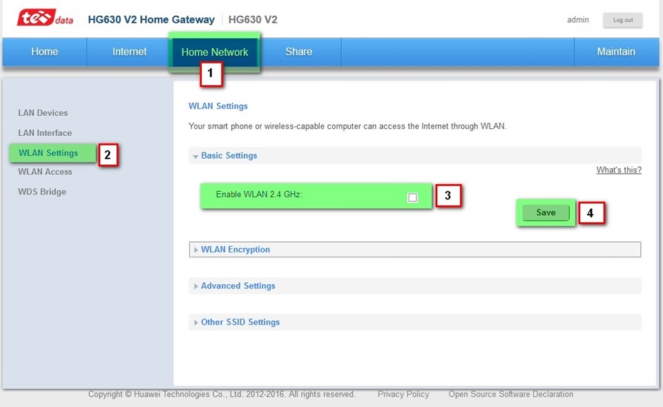 ضبط اعدادات راوتر HG630 V2 12