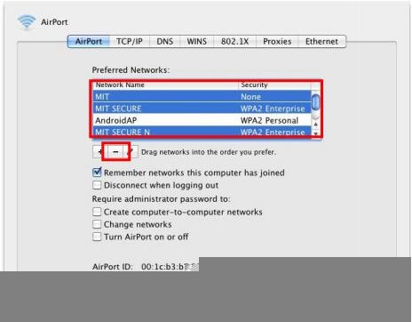 Mac OS X How To Delete Preferred Networks