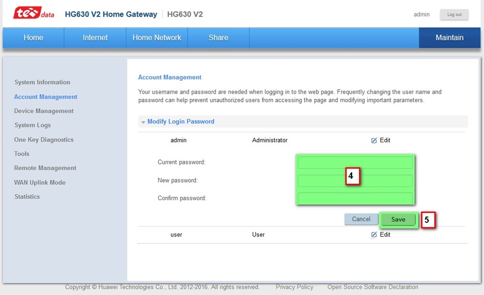 Change CPE Password