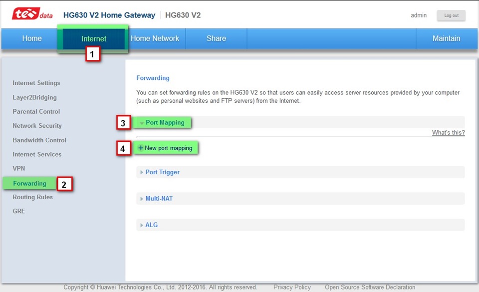 HG630 V2 Router Settings များ ၁