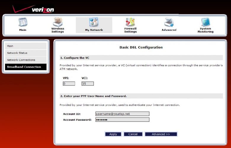Verizon Router Configuration تذكرة نت