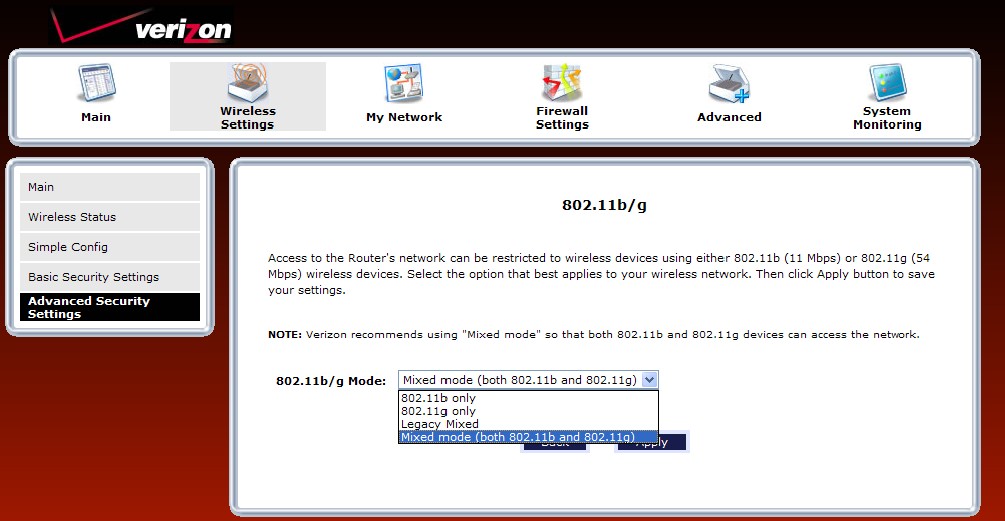 Verizon Router Configuration تذكرة نت