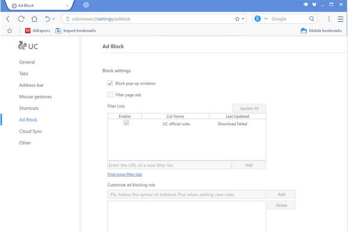ads block UC Browser 2020