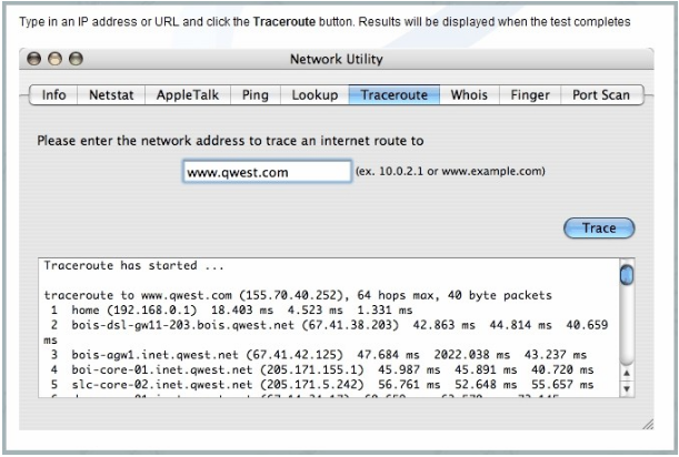 How to use tracert MAC