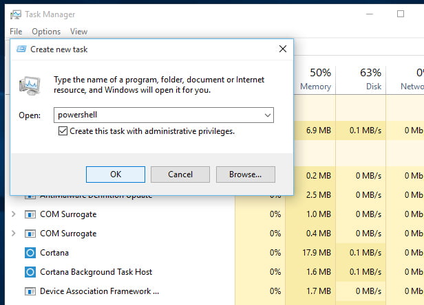 3. قم بتشغيل Windows PowerShell