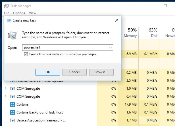 3. قم بتشغيل Windows PowerShell