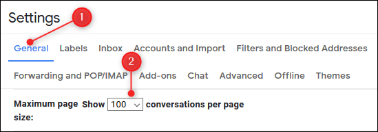 I-click o i-tap ang Pangkalahatan, pagkatapos ay piliin ang "100" sa listahan ng drop-down na Maximum na Pahina.