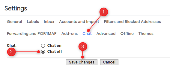 Cliccate o toccate Chat, selezziunate l'opzione Stop Chat, poi cliccate o toccate Salvà i Cambiamenti.