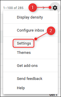 Cliccate o toccate u Cog Settings, dopu selezziunate "Settings".