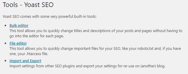 أدوات من قبل yoast SEO plugin