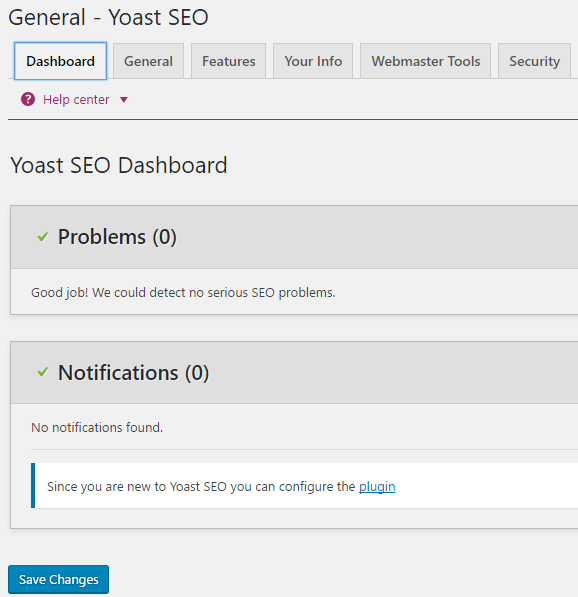 داشبورد Yoast SEO