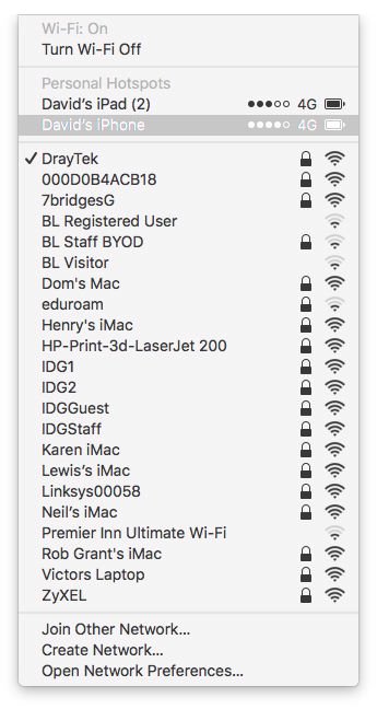 كيفية تحويل iPhone إلى نقطة اتصال Wi-Fi: شريط قوائم macOS