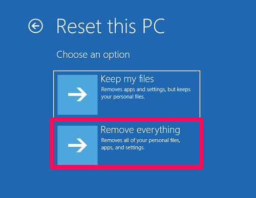 Zurücksetzen von Windows 10 ohne Passwort