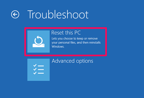 Zresetuj system Windows 10 bez ustawień