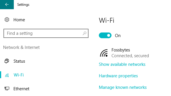 Windows 10 Metered Connection