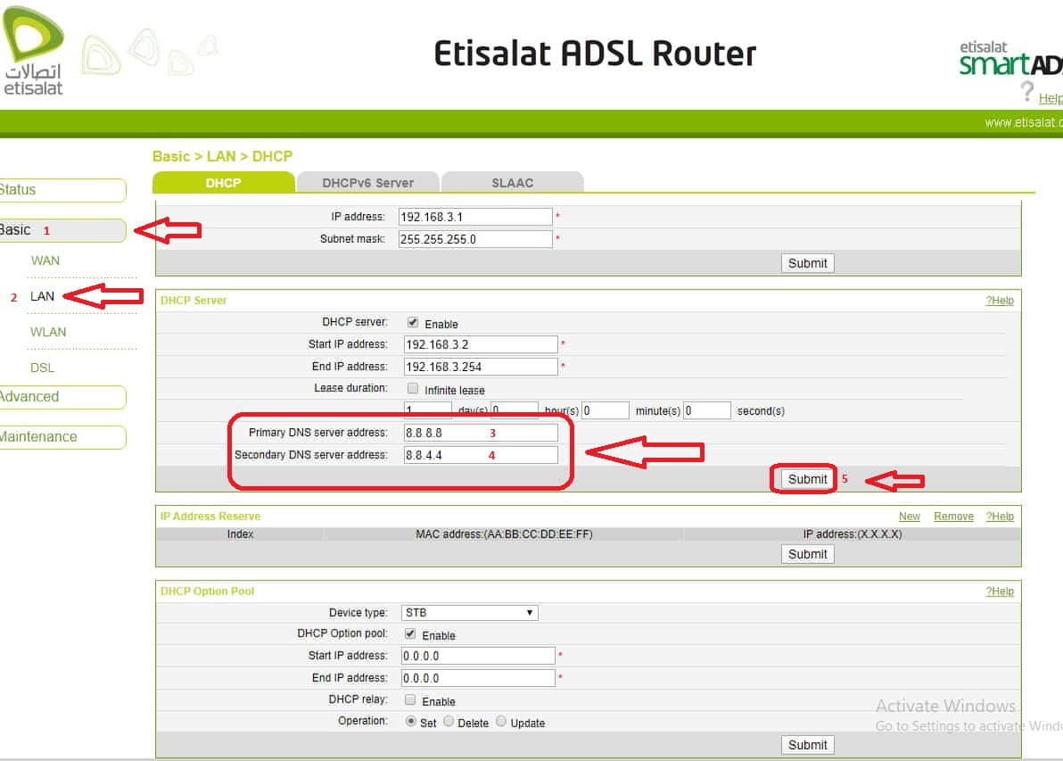 حجب المواقع الاباحية على راوتر اتصالات Etisalat موديل هواواي HG532e Home Gateway - HG531 - HG532N