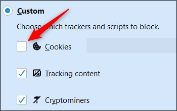 Uncheck awọn apoti tókàn si "Cookies".