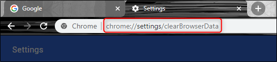 عنوان URL لإعدادات Chrome