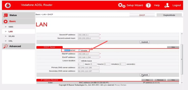 vodafone router ကို access point သို့ပြောင်းပါ