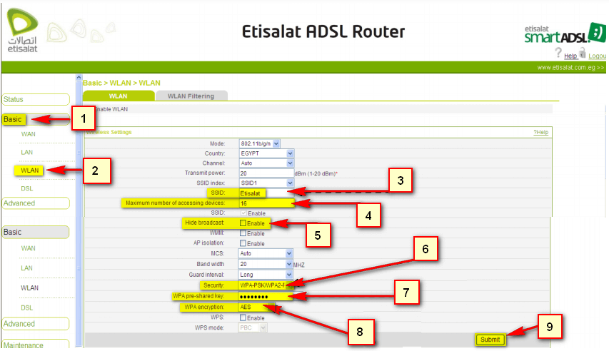 ขั้นตอนในการตั้งค่าเครือข่ายไร้สายบนเราเตอร์ ADSL