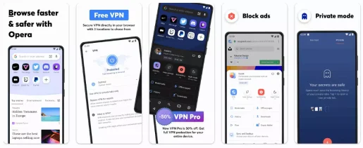 Opera browser with VPN