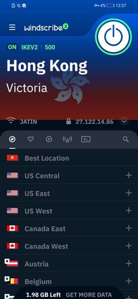 Windscribe أفضل VPN مجاني لنظام Android