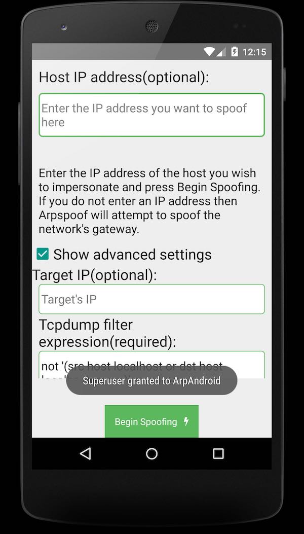 Wi-Fi хакер приложение arpspoof