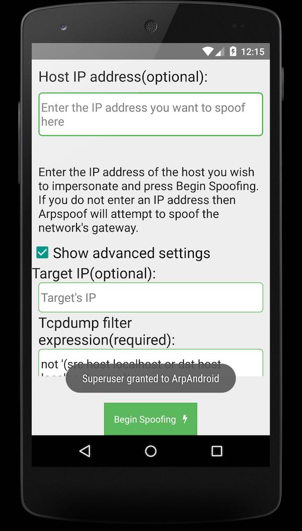 تطبيق wifi hacker arpspoof