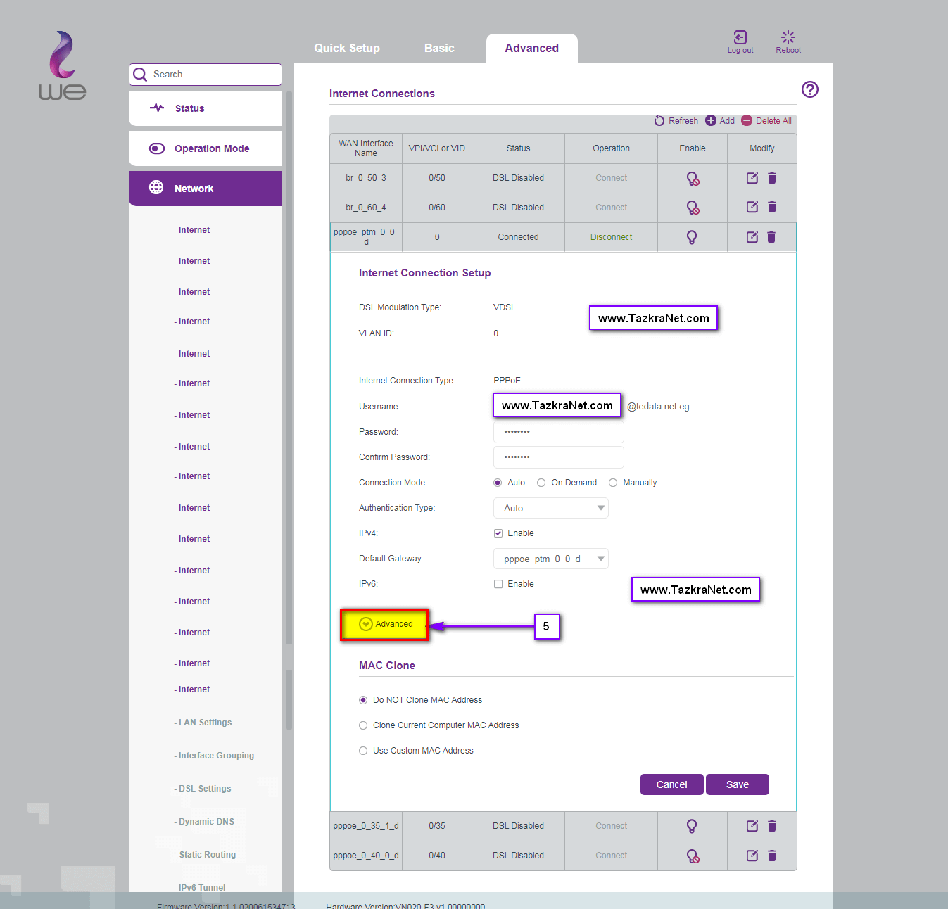 MTU Modifikaasje fan TP-Link VDSL Router VN020-F3