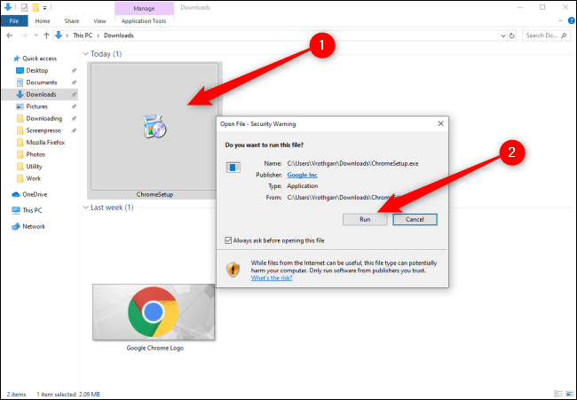 Windows 10 Εγκαταστήστε το Chrome