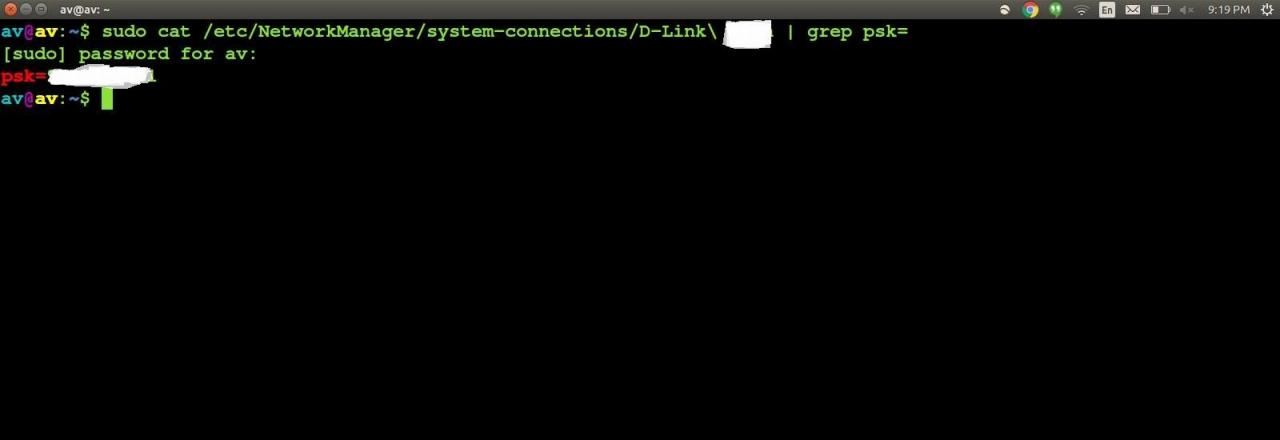 linux wifi password