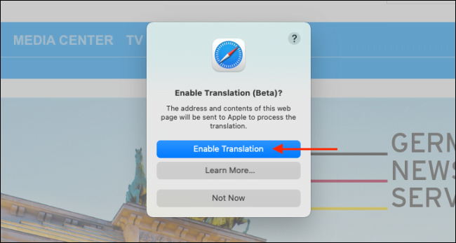 كيفية ترجمة صفحات الويب في Safari على نظام Mac