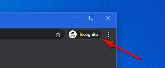 شعار Google Chrome Incognito في شريط الأدوات