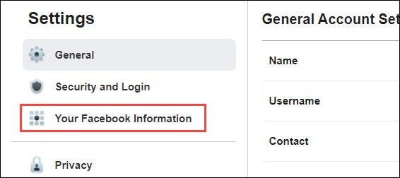 Noklikšķiniet uz savas Facebook informācijas