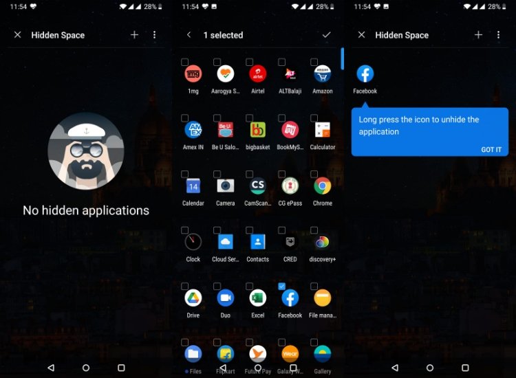 ซ่อนแอพใน OnePlus