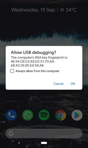 تصحيح أخطاء USB Android
