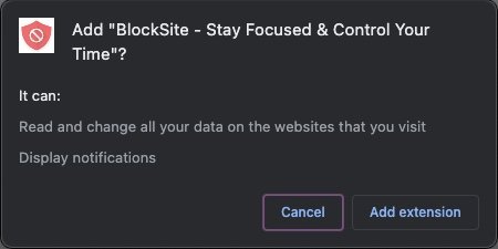 إضافة Blocksite إلى Chrome