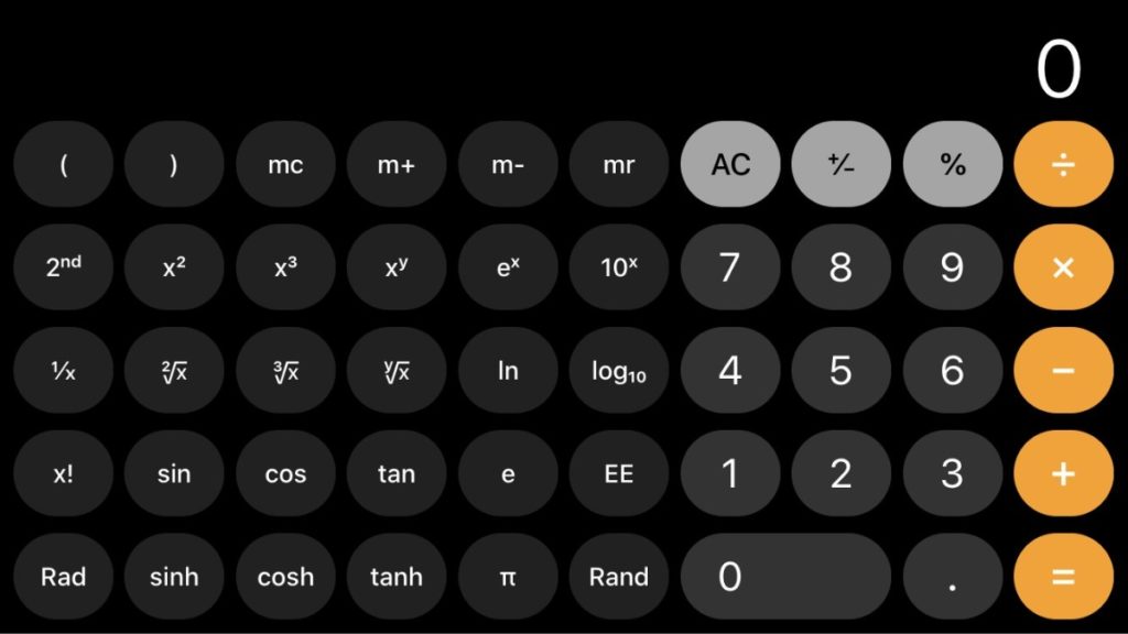 Modo científico para calculadora iOS