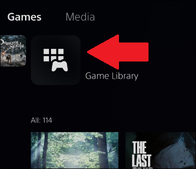 أين تجد مكتبة ألعاب ps5 في القائمة الرئيسية