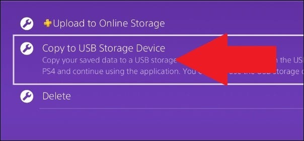 انسخ ps4 الذي يحفظه إلى جهاز USB