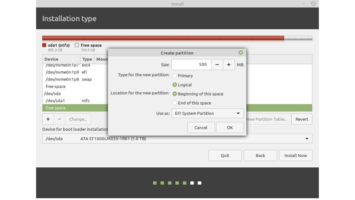 Ynstallearje Linux Mint - Efi