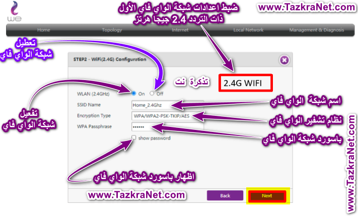 Configura le impostazioni del router Wi-Fi we version zte zxhn h188a
